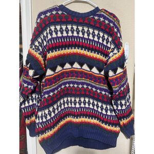 Vintage Old Glory Sweater Multicolor Men’s M 100% cotton 90s grandpa USA